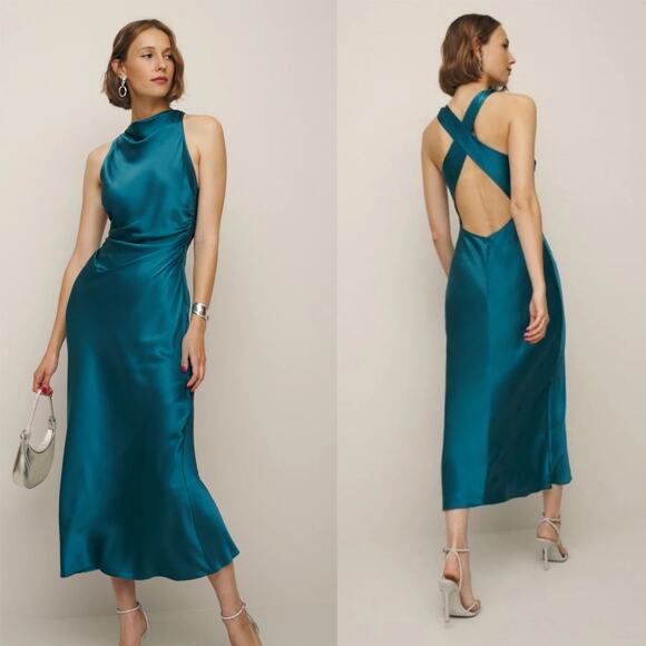 Reformation Dresses & Skirts - Reformation Casette Silk Dress Tidepool